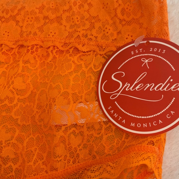 SOLD - Splendies Orange CLEMENTINA LACE BIKINI High Leg Brief Panties 4X New - Picture 10 of 11